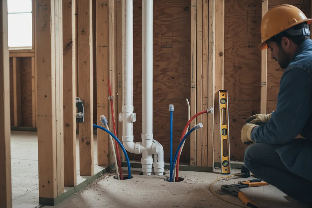 Drain and supply rough-in during Garbage Disposal Repair in Odenton